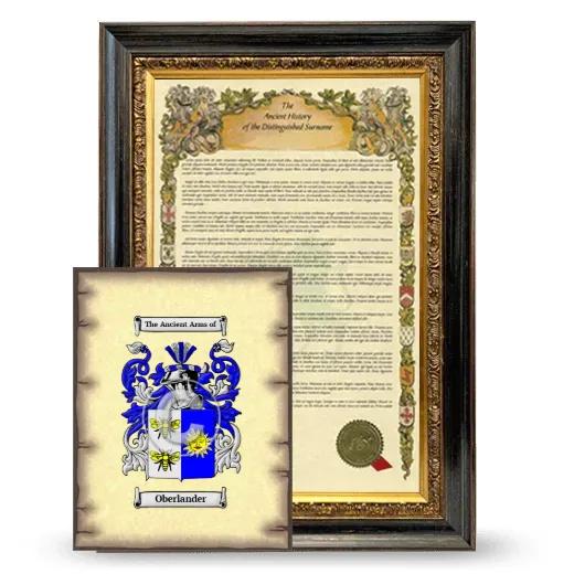 Oberlander Framed History and Coat of Arms Print - Heirloom