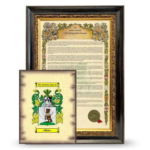Oliver. Framed History and Coat of Arms Print - Heirloom