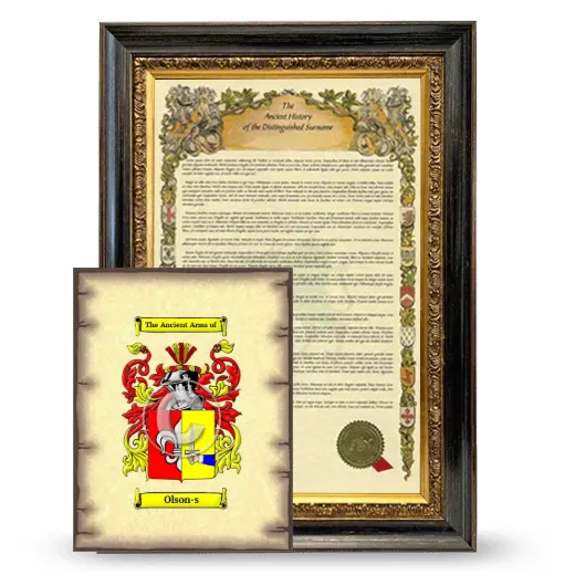 Olson-s Framed History and Coat of Arms Print - Heirloom