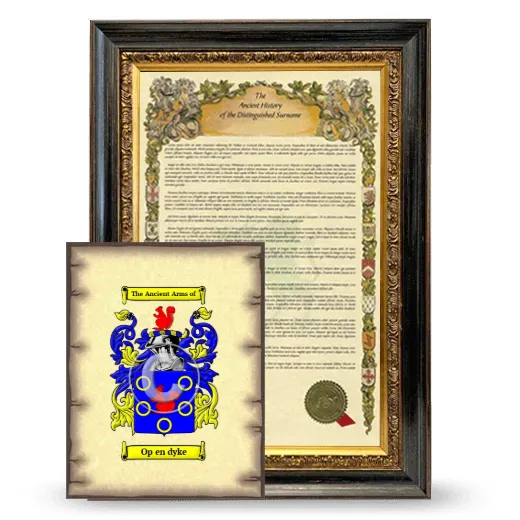 Op en dyke Framed History and Coat of Arms Print - Heirloom