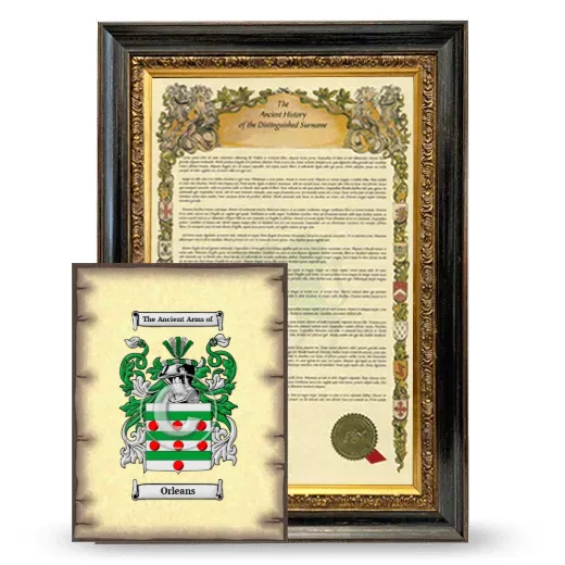 Orleans Framed History and Coat of Arms Print - Heirloom