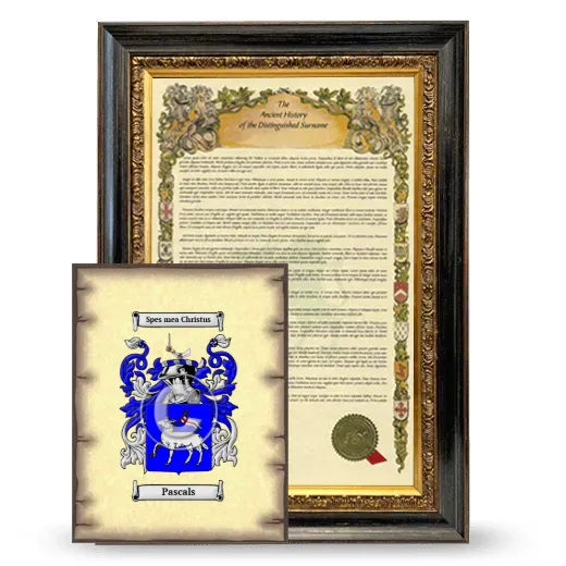 Pascals Framed History and Coat of Arms Print - Heirloom