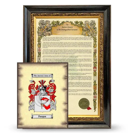 Pasqua Framed History and Coat of Arms Print - Heirloom