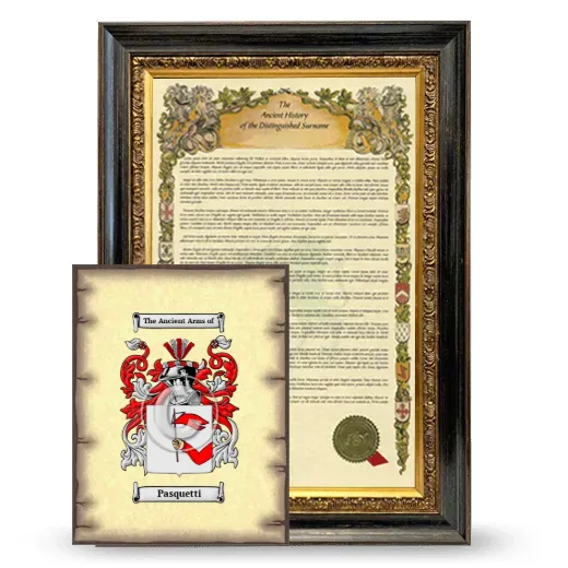 Pasquetti Framed History and Coat of Arms Print - Heirloom