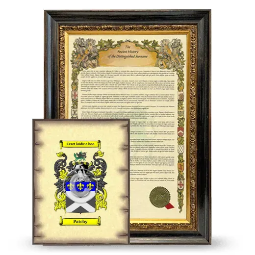 Patchy Framed History and Coat of Arms Print - Heirloom
