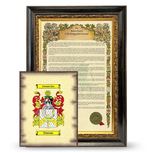 Pawson Framed History and Coat of Arms Print - Heirloom