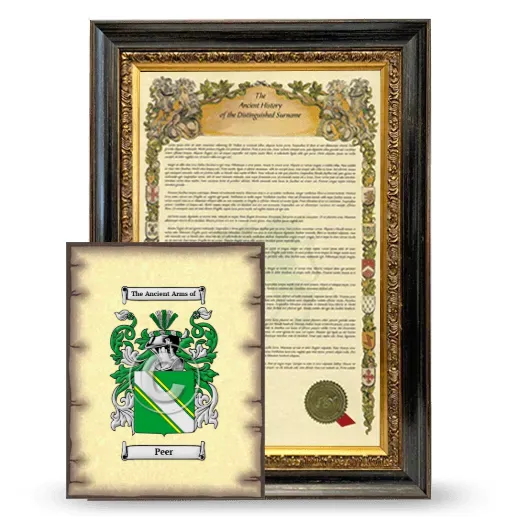 Peer Framed History and Coat of Arms Print - Heirloom