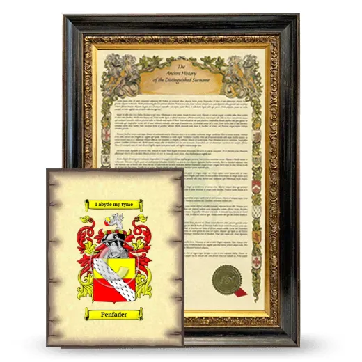 Penfader Framed History and Coat of Arms Print - Heirloom