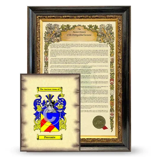 Perconte Framed History and Coat of Arms Print - Heirloom