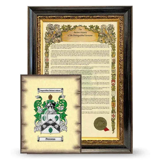 Perrens Framed History and Coat of Arms Print - Heirloom