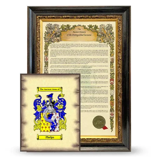 Phelps Framed History and Coat of Arms Print - Heirloom