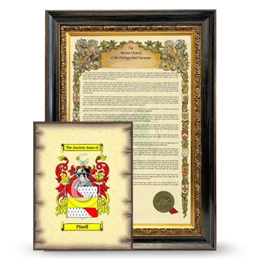 Pinell Framed History and Coat of Arms Print - Heirloom