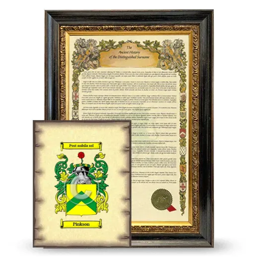 Pinkson Framed History and Coat of Arms Print - Heirloom