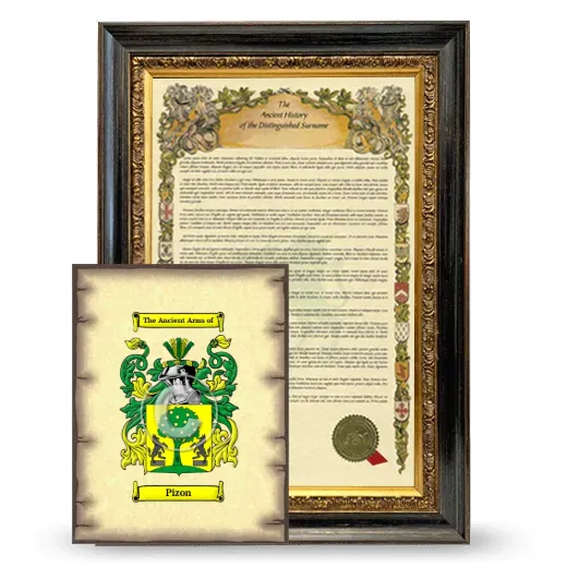 Pizon Framed History and Coat of Arms Print - Heirloom