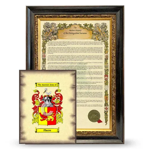Places Framed History and Coat of Arms Print - Heirloom