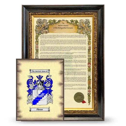 Plesse Framed History and Coat of Arms Print - Heirloom