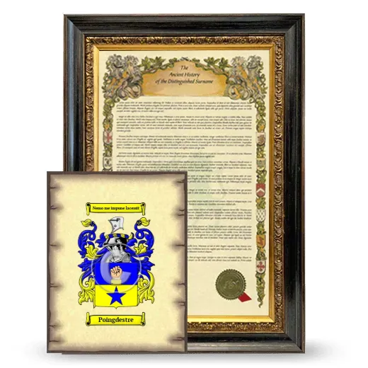 Poingdestre Framed History and Coat of Arms Print - Heirloom