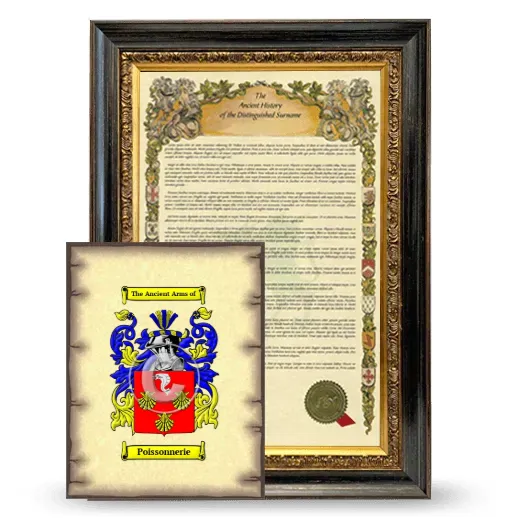 Poissonnerie Framed History and Coat of Arms Print - Heirloom