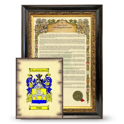 Ponti Framed History and Coat of Arms Print - Heirloom