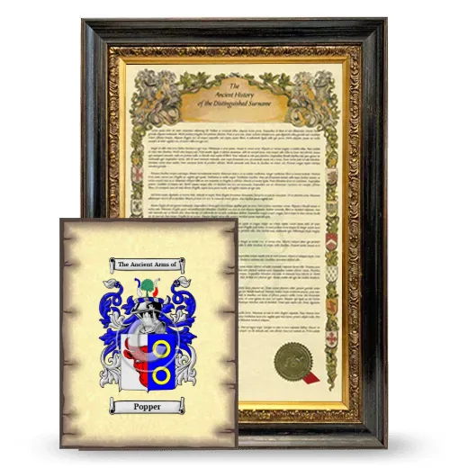 Popper Framed History and Coat of Arms Print - Heirloom