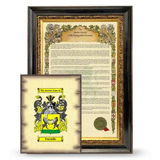 Porciello Framed History and Coat of Arms Print - Heirloom