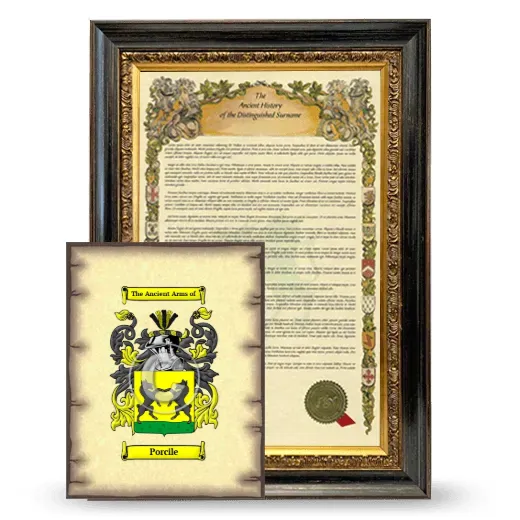 Porcile Framed History and Coat of Arms Print - Heirloom