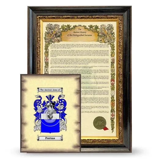 Postma Framed History and Coat of Arms Print - Heirloom