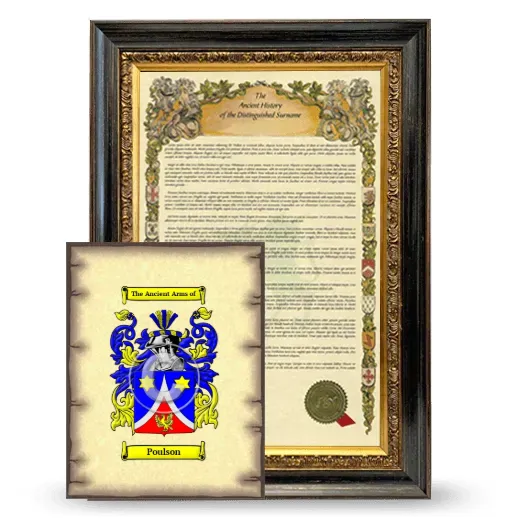 Poulson Framed History and Coat of Arms Print - Heirloom