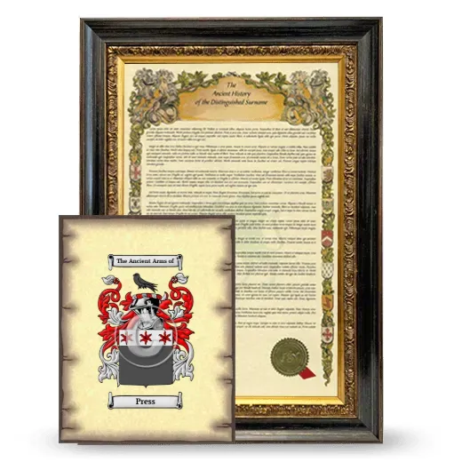 Press Framed History and Coat of Arms Print - Heirloom