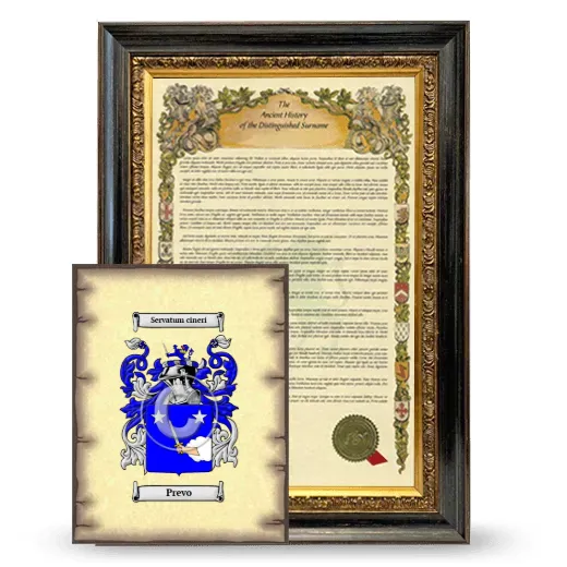 Prevo Framed History and Coat of Arms Print - Heirloom