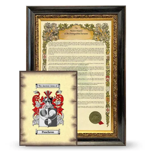 Puncheon Framed History and Coat of Arms Print - Heirloom