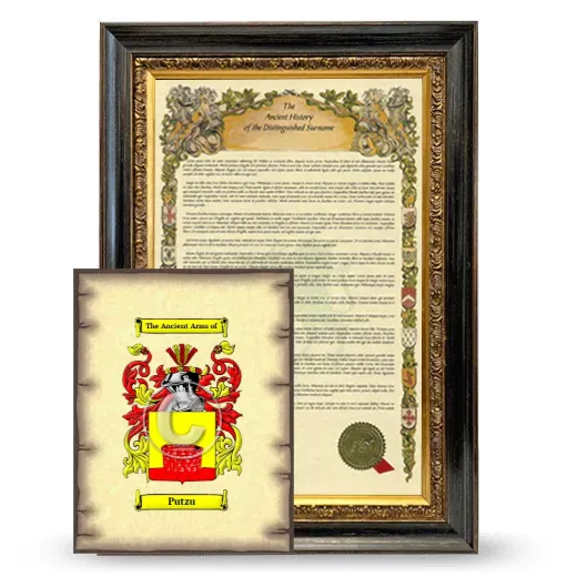 Putzu Framed History and Coat of Arms Print - Heirloom
