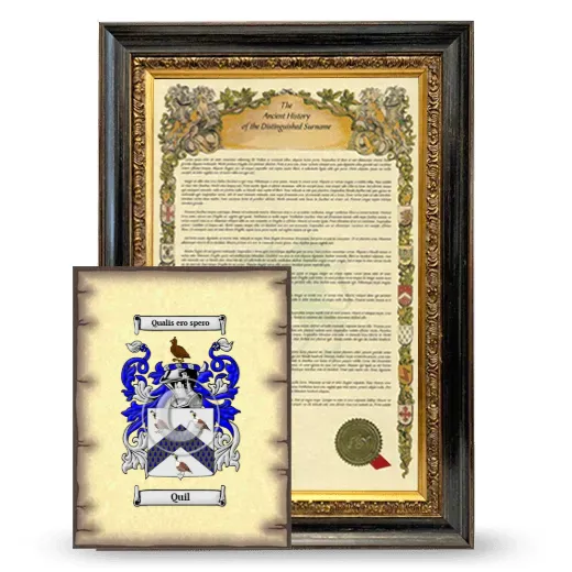 Quil Framed History and Coat of Arms Print - Heirloom