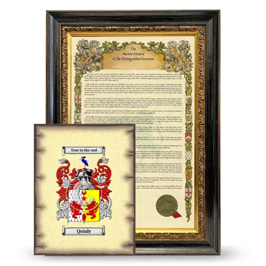 Quinly Framed History and Coat of Arms Print - Heirloom