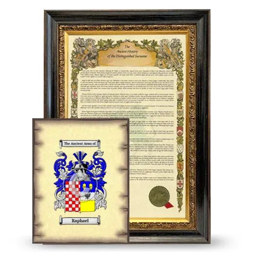 Raphael Framed History and Coat of Arms Print - Heirloom