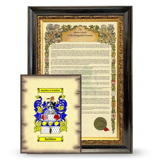 Rathbun Framed History and Coat of Arms Print - Heirloom