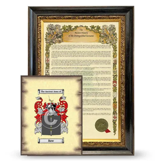 Raw Framed History and Coat of Arms Print - Heirloom