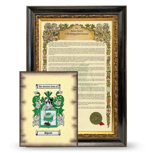 Riposi Framed History and Coat of Arms Print - Heirloom