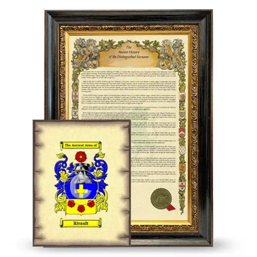 Rivault Framed History and Coat of Arms Print - Heirloom