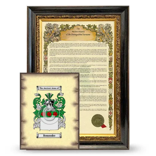 Romanko Framed History and Coat of Arms Print - Heirloom