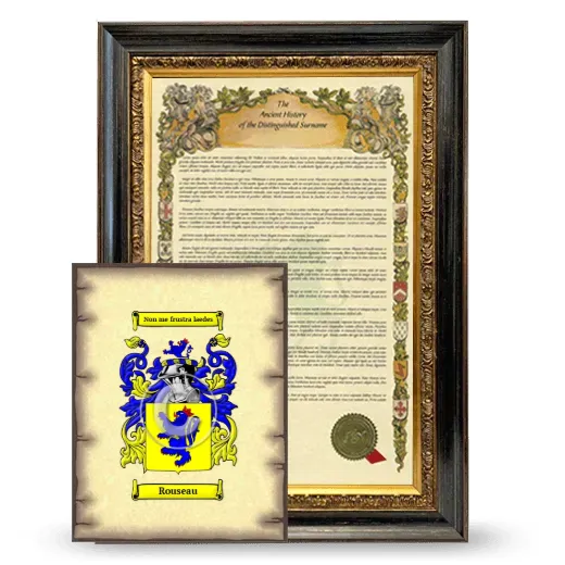 Rouseau Framed History and Coat of Arms Print - Heirloom