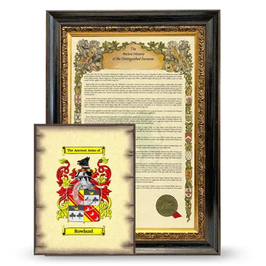 Rowland Framed History and Coat of Arms Print - Heirloom