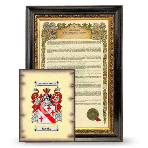Royalty Framed History and Coat of Arms Print - Heirloom
