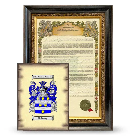 Rubbery Framed History and Coat of Arms Print - Heirloom