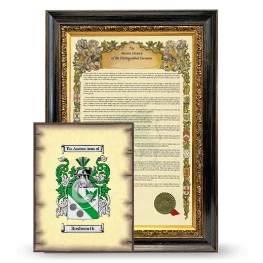 Rushworth Framed History and Coat of Arms Print - Heirloom