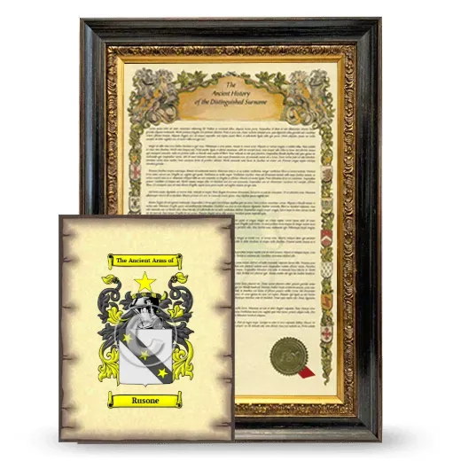 Rusone Framed History and Coat of Arms Print - Heirloom