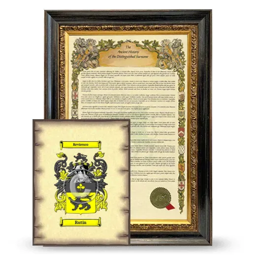 Rutin Framed History and Coat of Arms Print - Heirloom