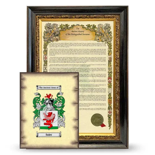 Saier Framed History and Coat of Arms Print - Heirloom