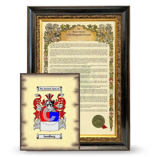 Sandberg Framed History and Coat of Arms Print - Heirloom