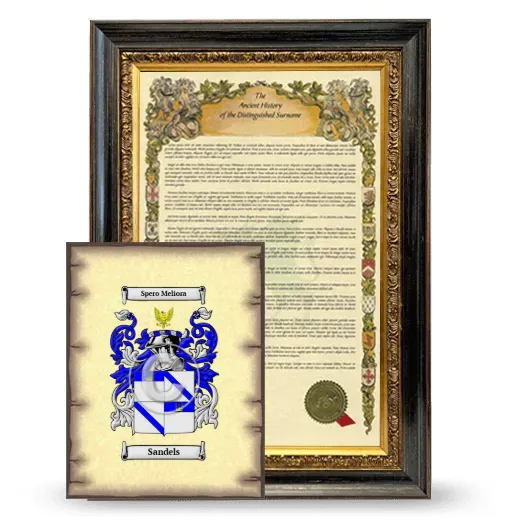 Sandels Framed History and Coat of Arms Print - Heirloom